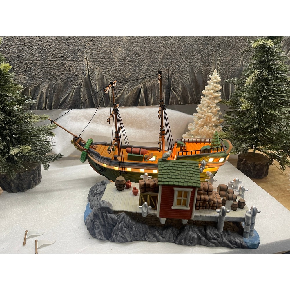 Dept 56 New England Series THE EMILY LOUISE Lighted Ship and Dock Set 56637